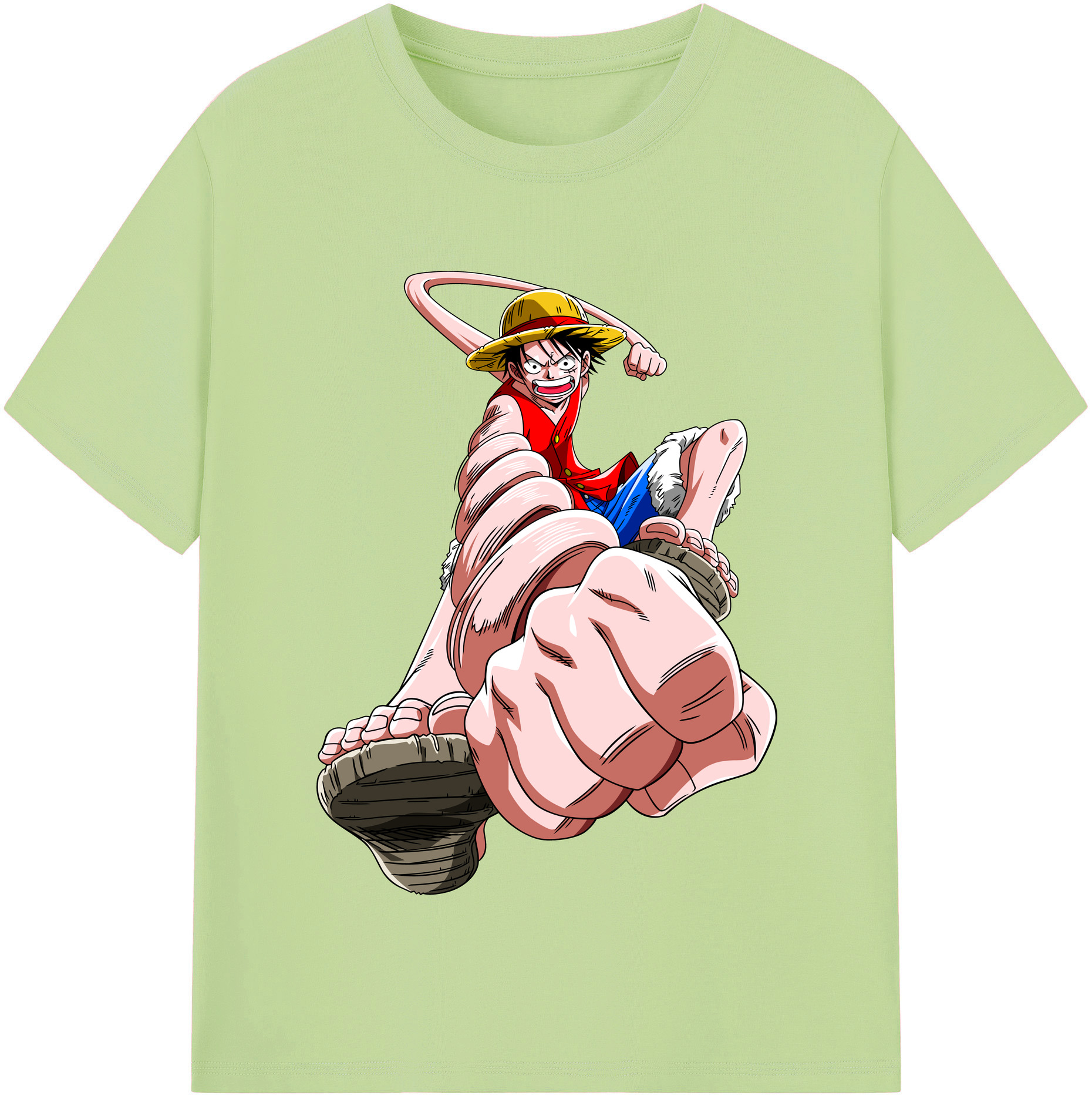 ワンピース モンキー・D・ルフィ ONE PIECE Monkey D. Luffy 綿100％半袖Tシャツ（フロントプリント）
